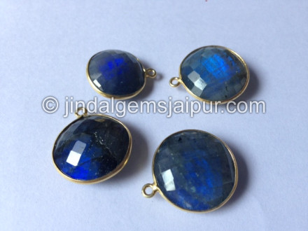 Gold Vermeil Labradorite Coin Pendant